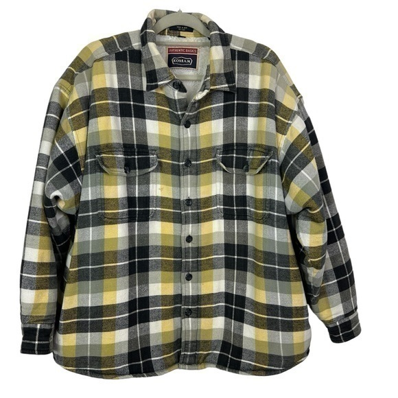 Vintage Koman Authentic Basics Sherpa Fleece Lined Heavy Flannel Jacket XXL - Picture 1 of 8